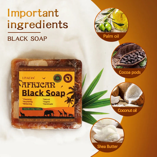 Organic African Black Soap -2pcs